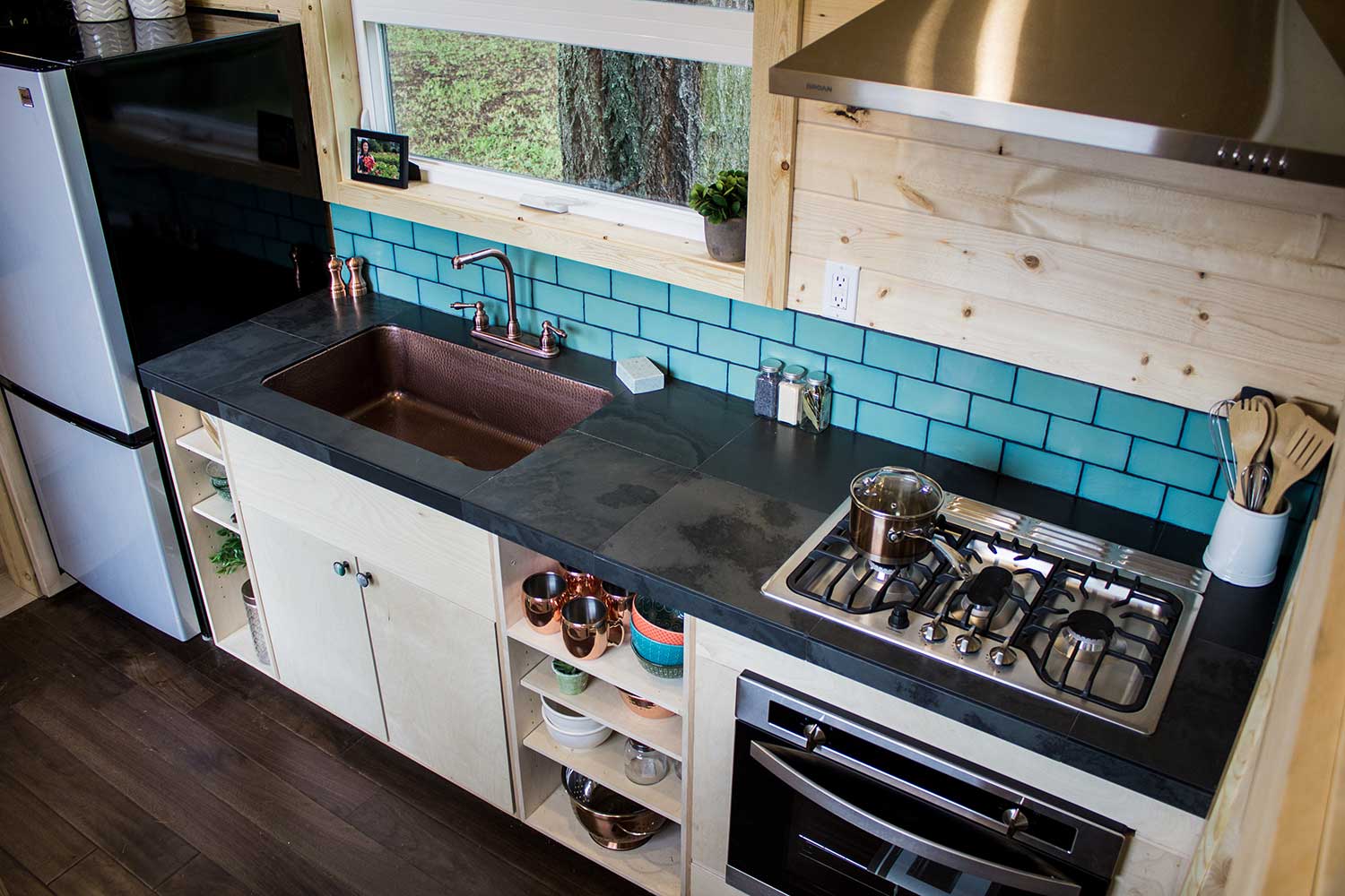 Kitchen in the Apothecary Tiny House
