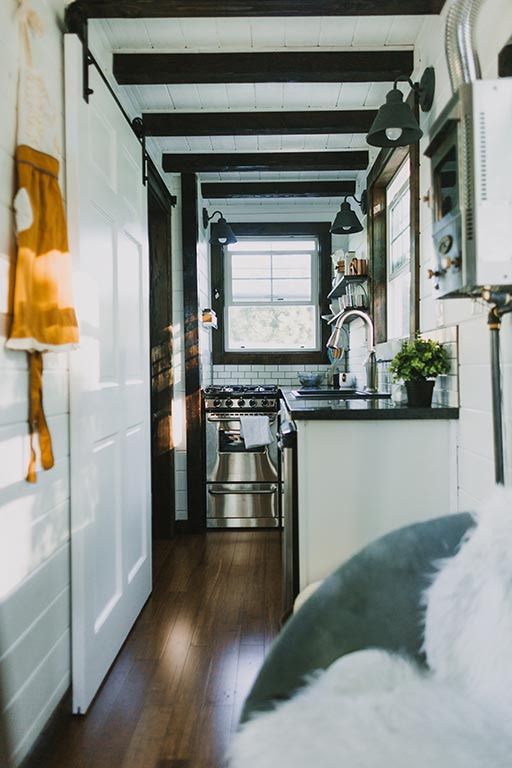 The Tiny Heirloom Genesis custom tiny house's kitchen