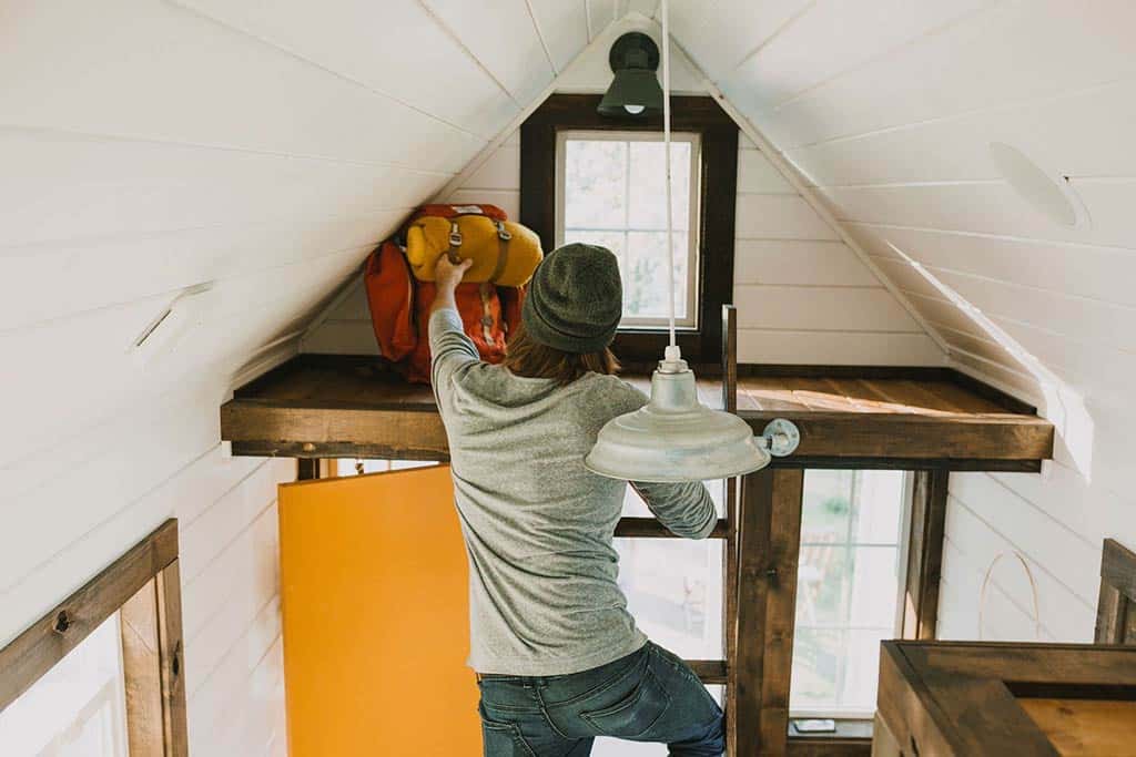 Smart Tiny House Storage Loft Area