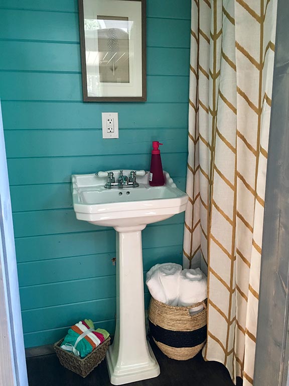 Bathroom sink in the High-Flying Tiny Home