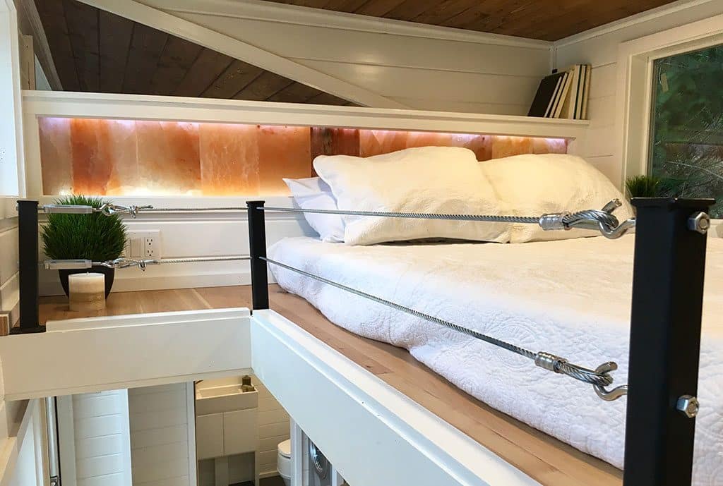 Sleeping loft in the Home Of Zen custom tiny house