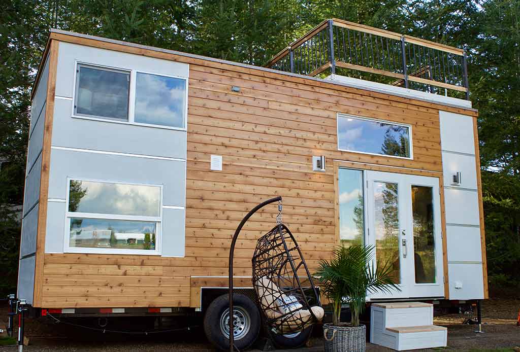 Outside shot of the Live / Work Tiny Home