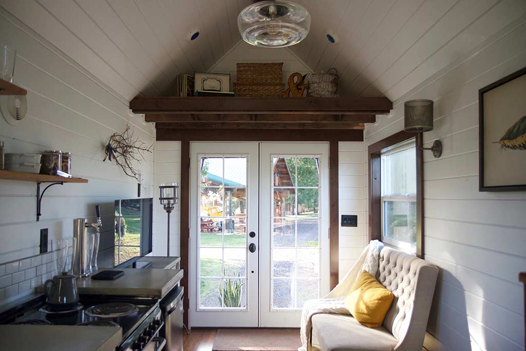 Living room of the NW Natural custom tiny house