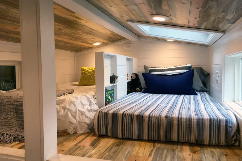 Second sleeping loft in the Rocky Mountain Home custom tiny house