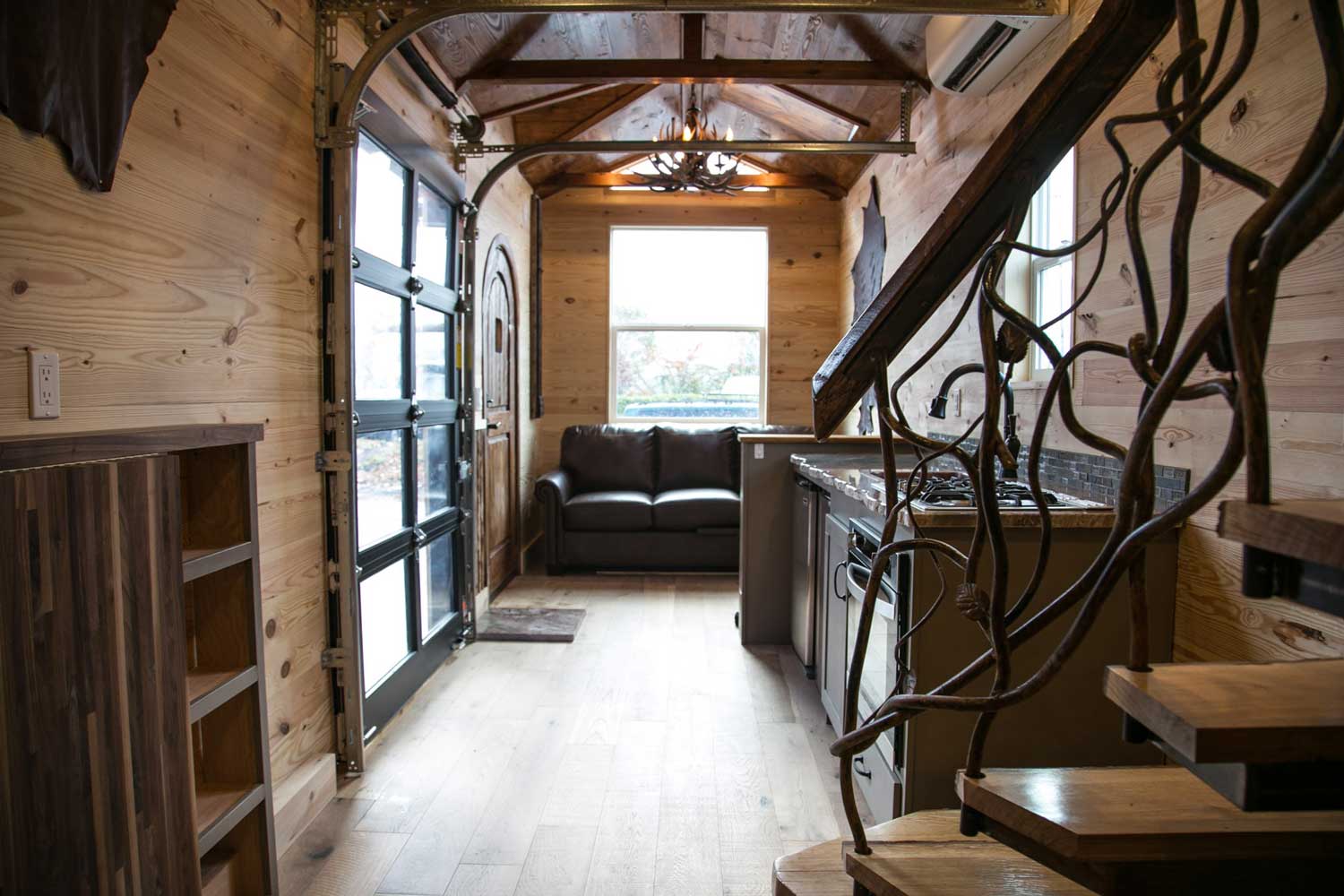 Interior of the Rustic Mountaineer custom tiny house