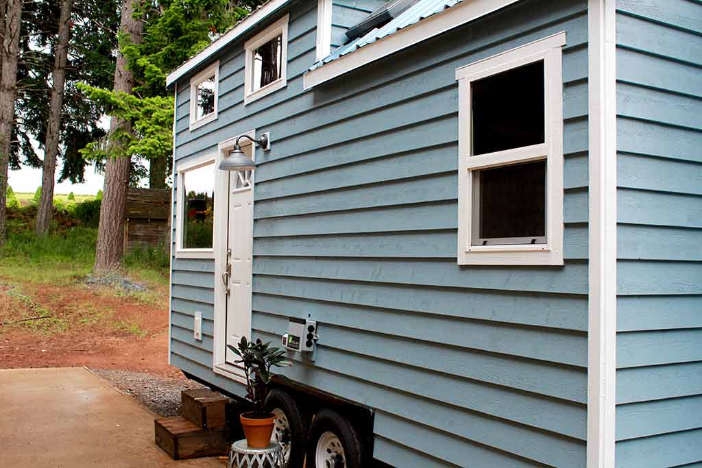 Outside of The Sapphire custom tiny house