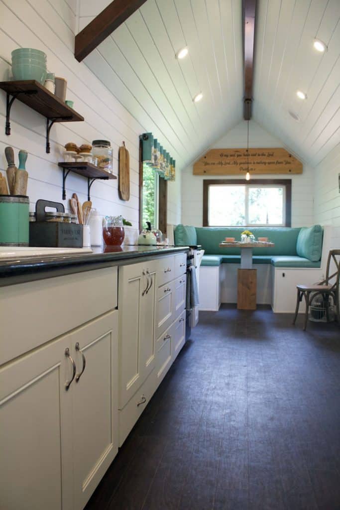 Kitchen of the Southern Charm custom tiny house
