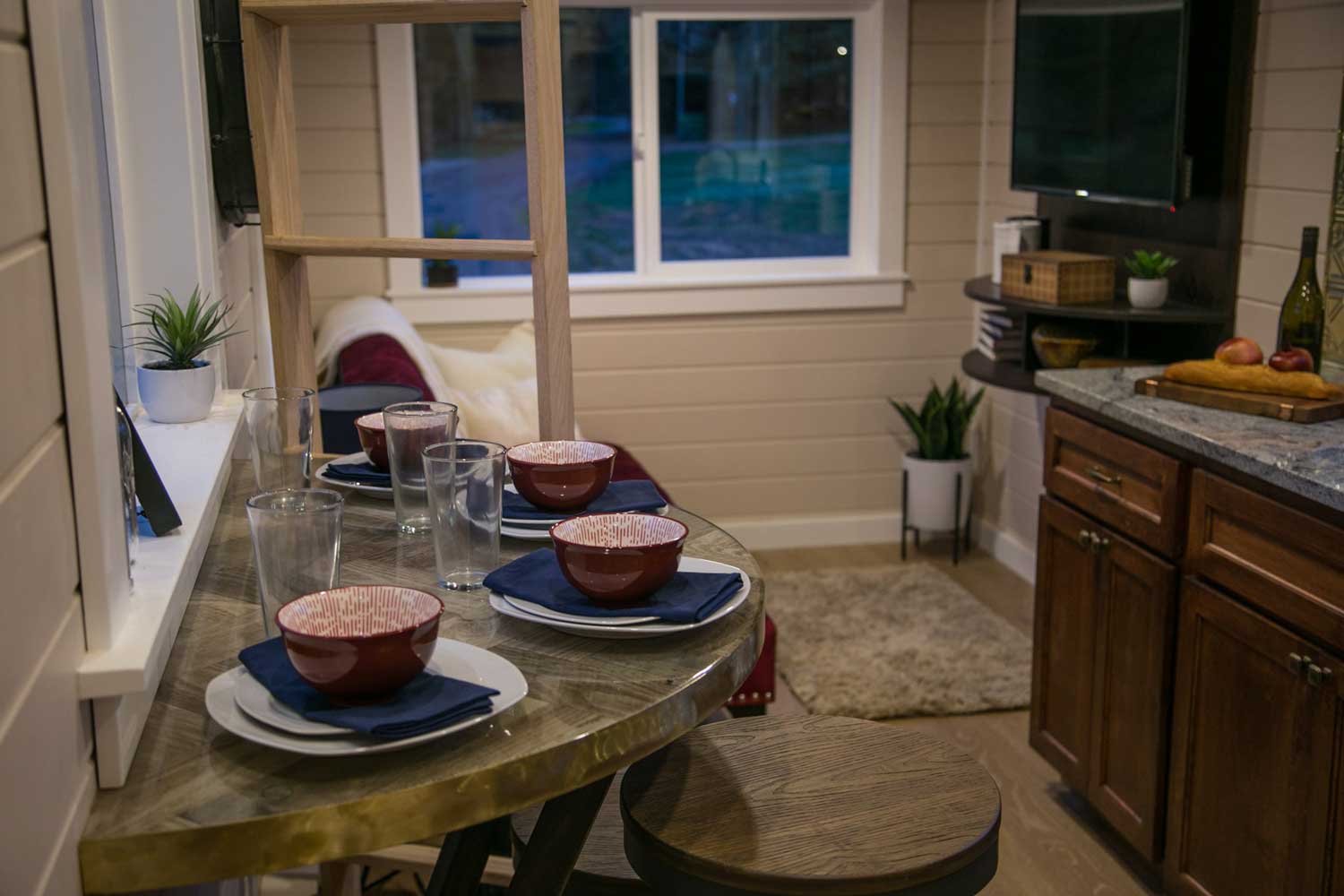 Eating area in the Theater Home custom tiny house