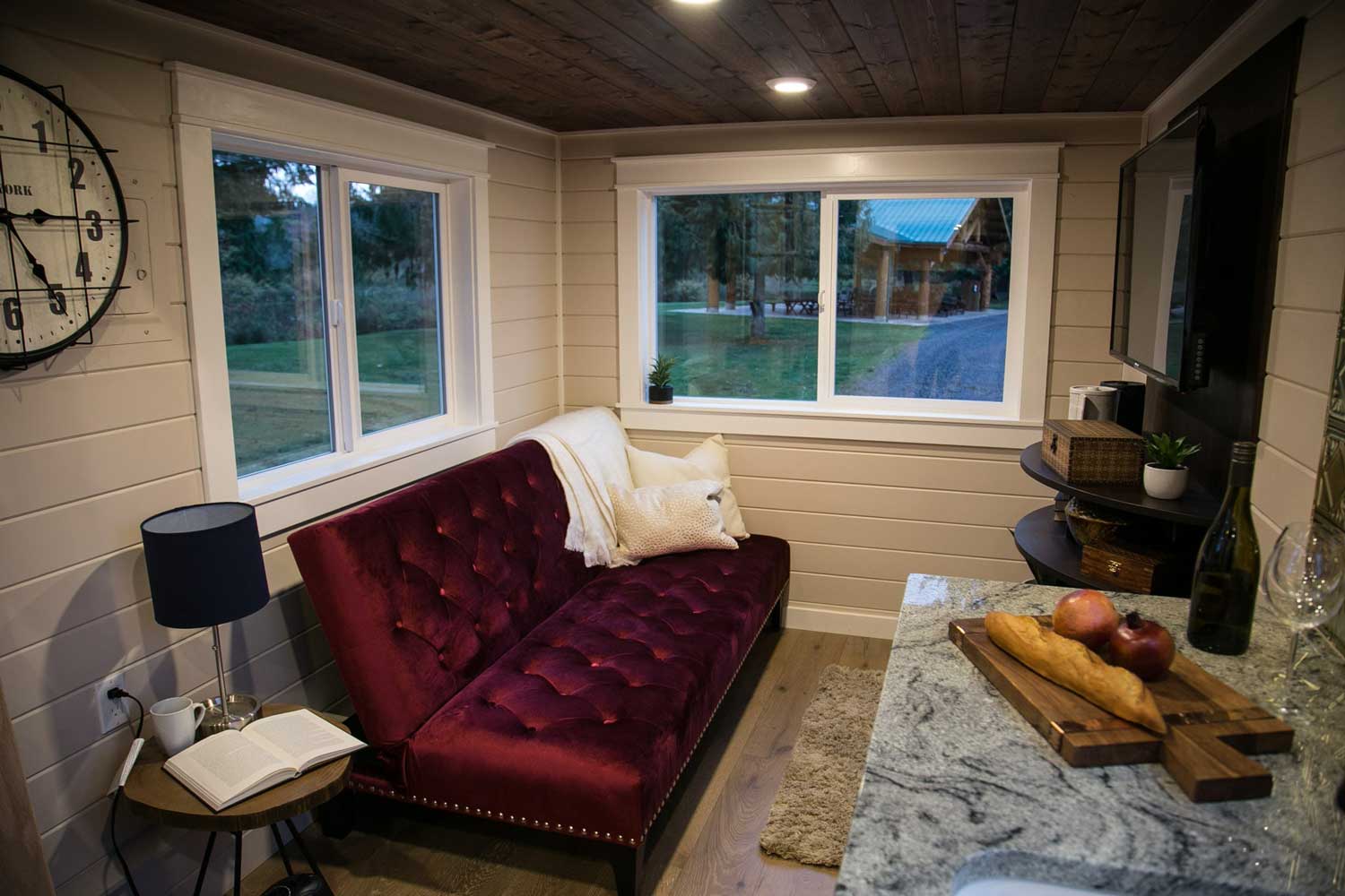 Living room in the Theater Home custom tiny house