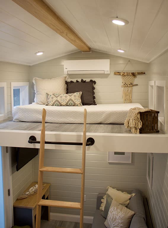 The Tiny Beach House custom tiny house's second loft bedroom