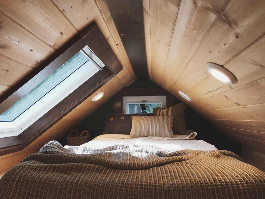 Second loft in the Tiny Rustic Cabin custom tiny home