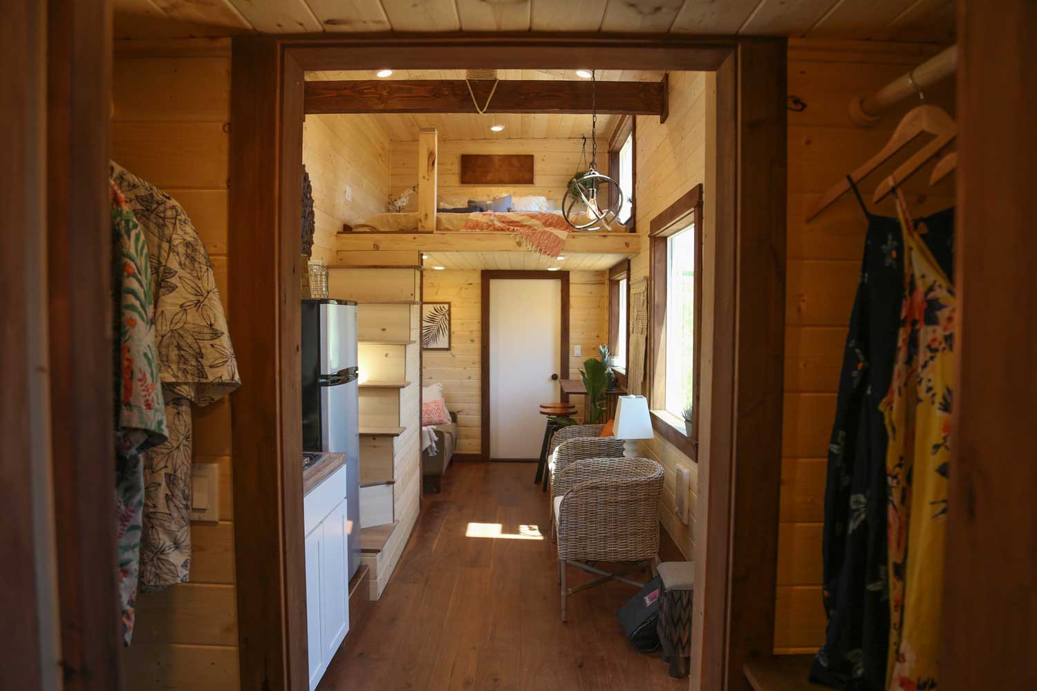 Interior of the Tropical Getaway custom tiny house