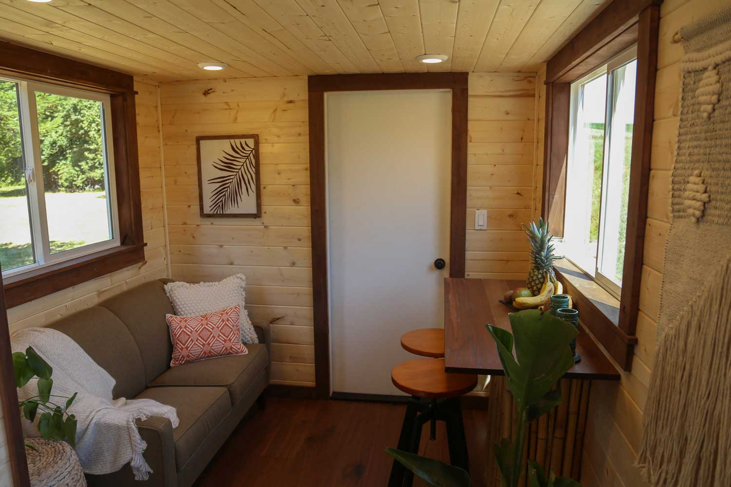 Living room in the Tropical Getaway custom tiny house