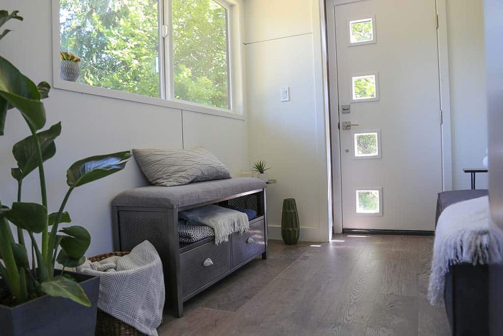 Interior details of the The Ultra Modern custom tiny home