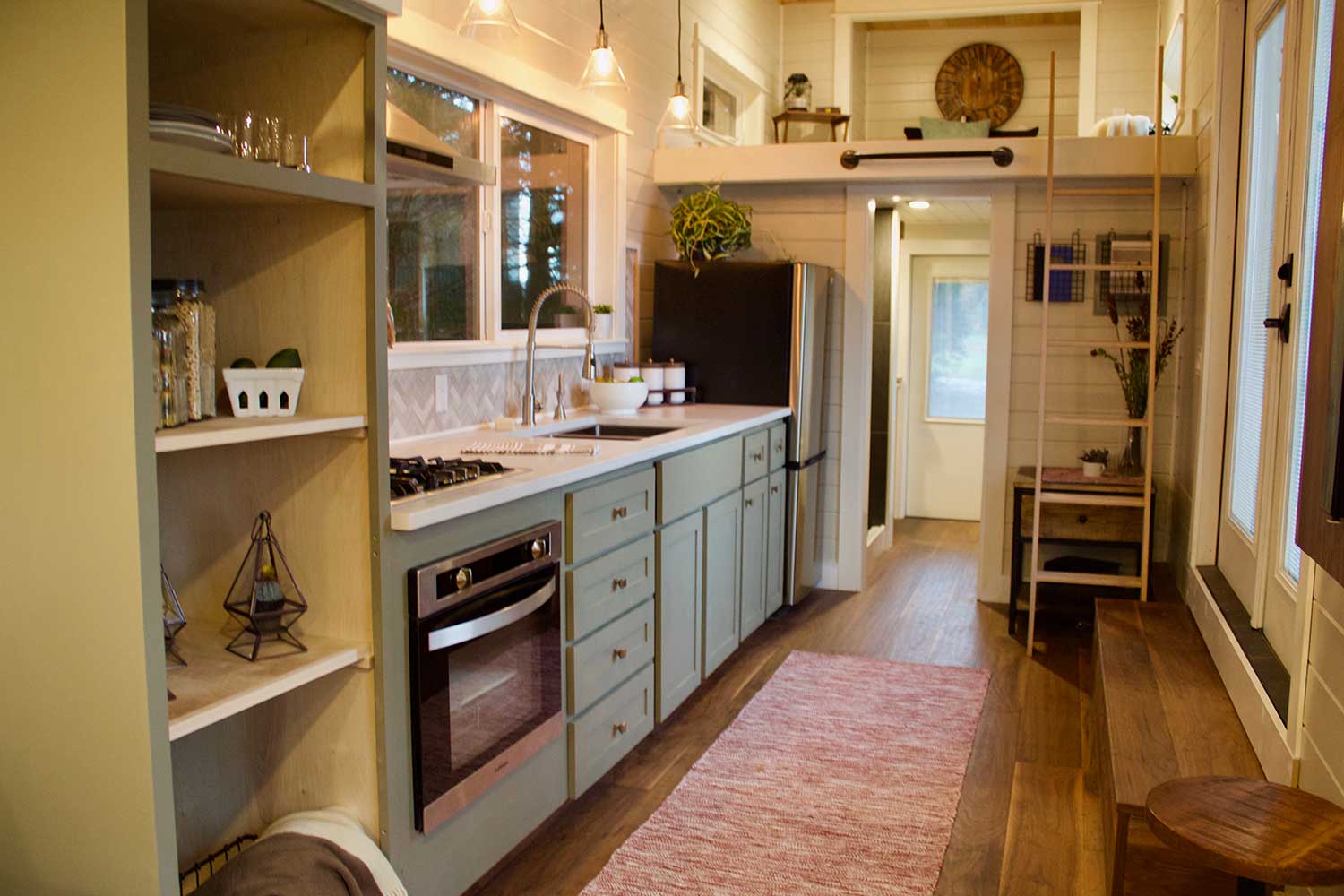 The Modern Mountain House custom tiny house's kitchen
