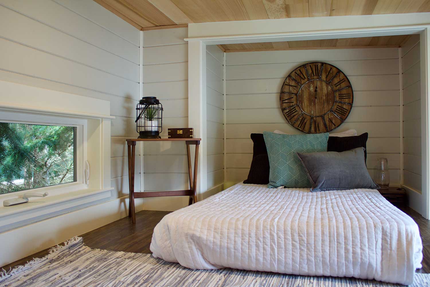 Bedroom in the Modern Mountain House custom tiny house