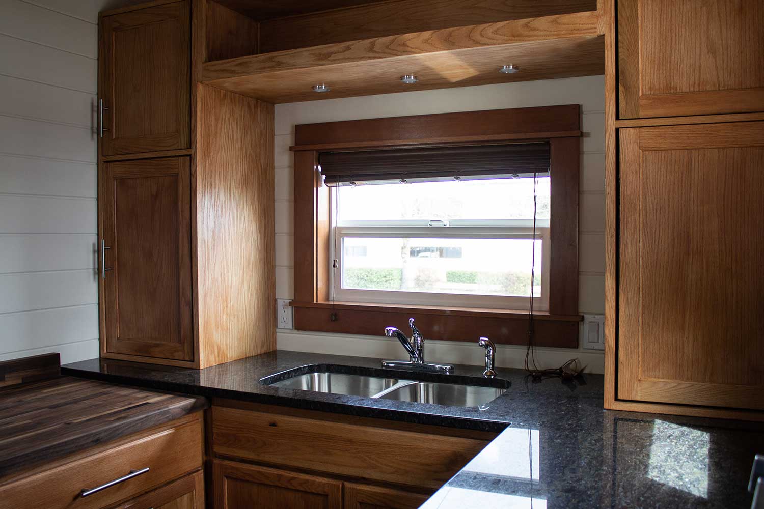 The Pioneer custom tiny home's kitchen
