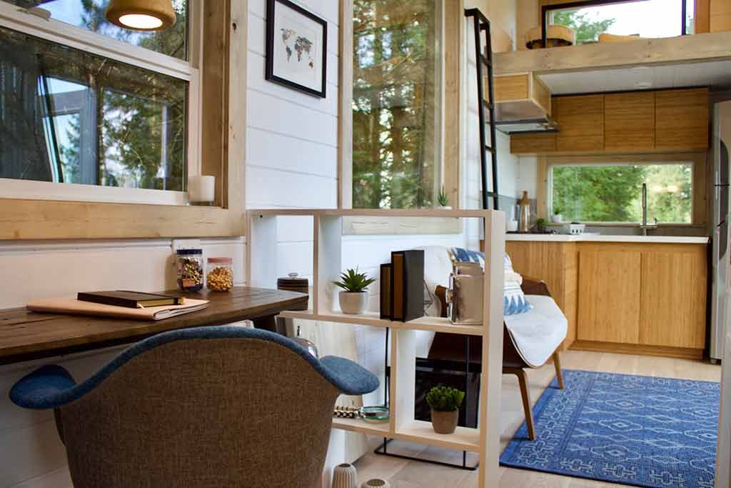 tiny house interior at home working