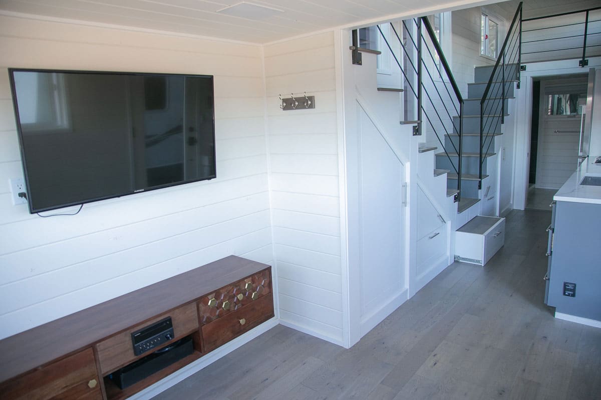 Contempo custom tiny home's media room