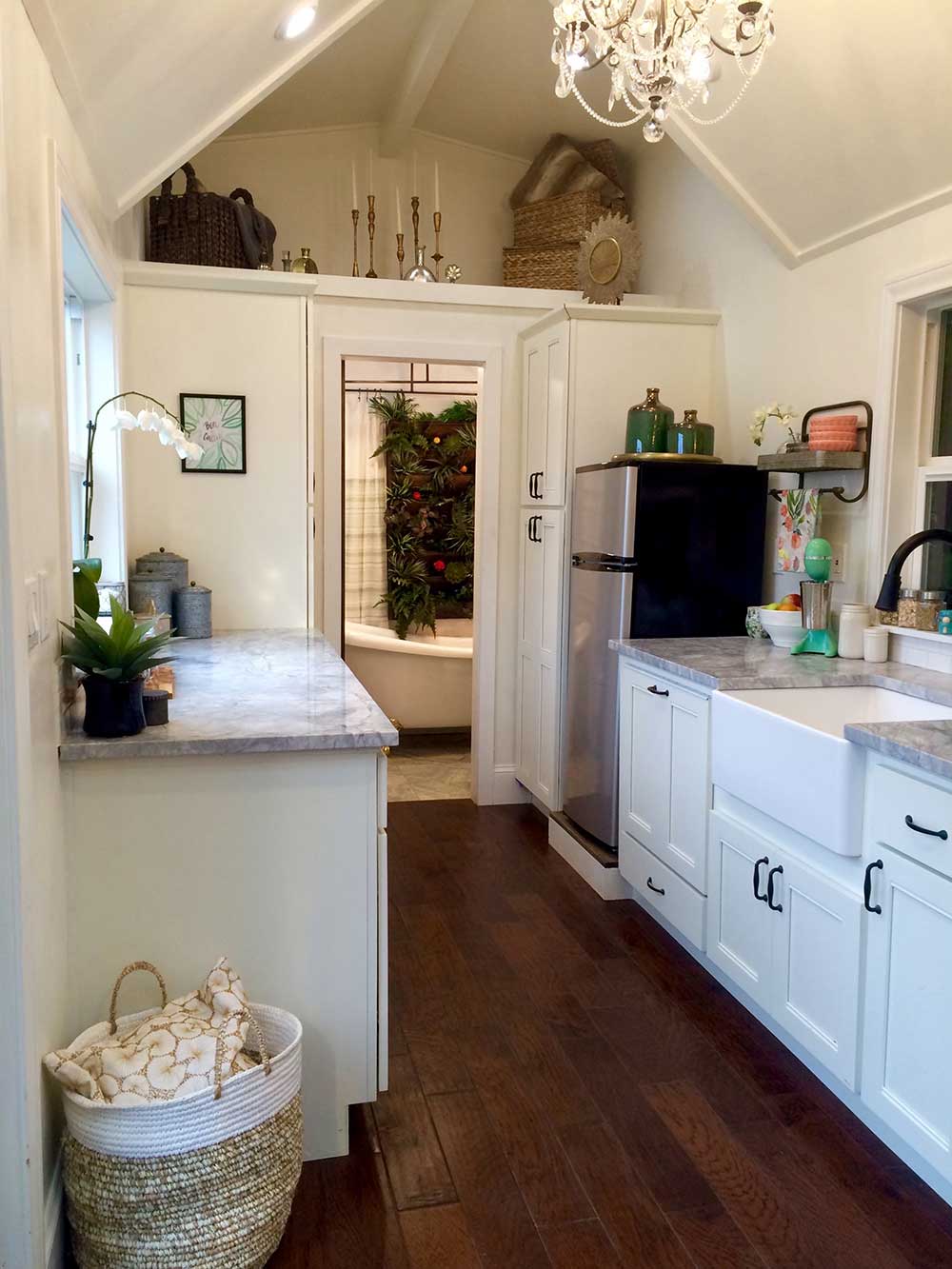 Maribelle Blue custom tiny home's classy kitchen