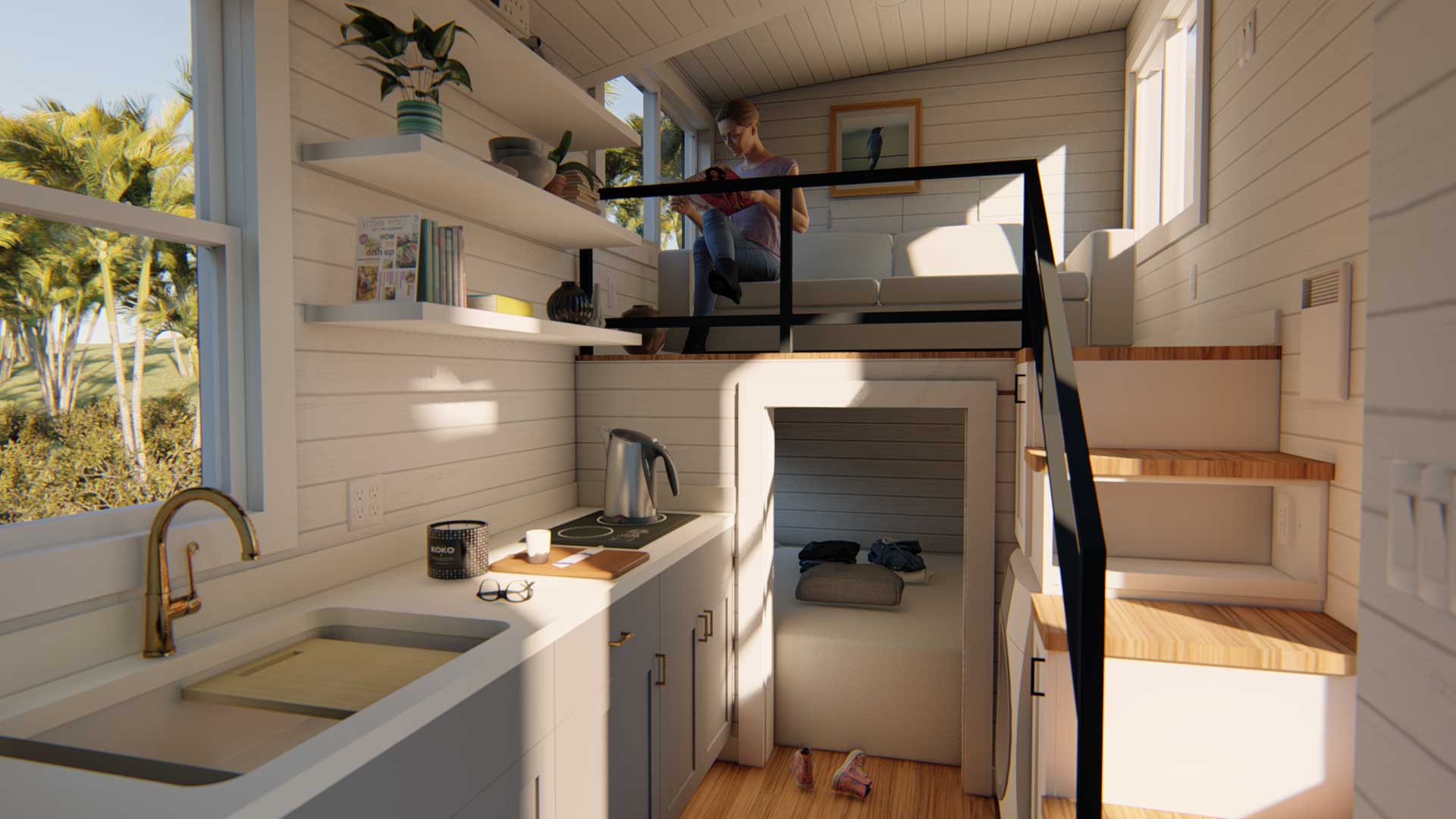 Interior of Keepsake Tiny House, modern style