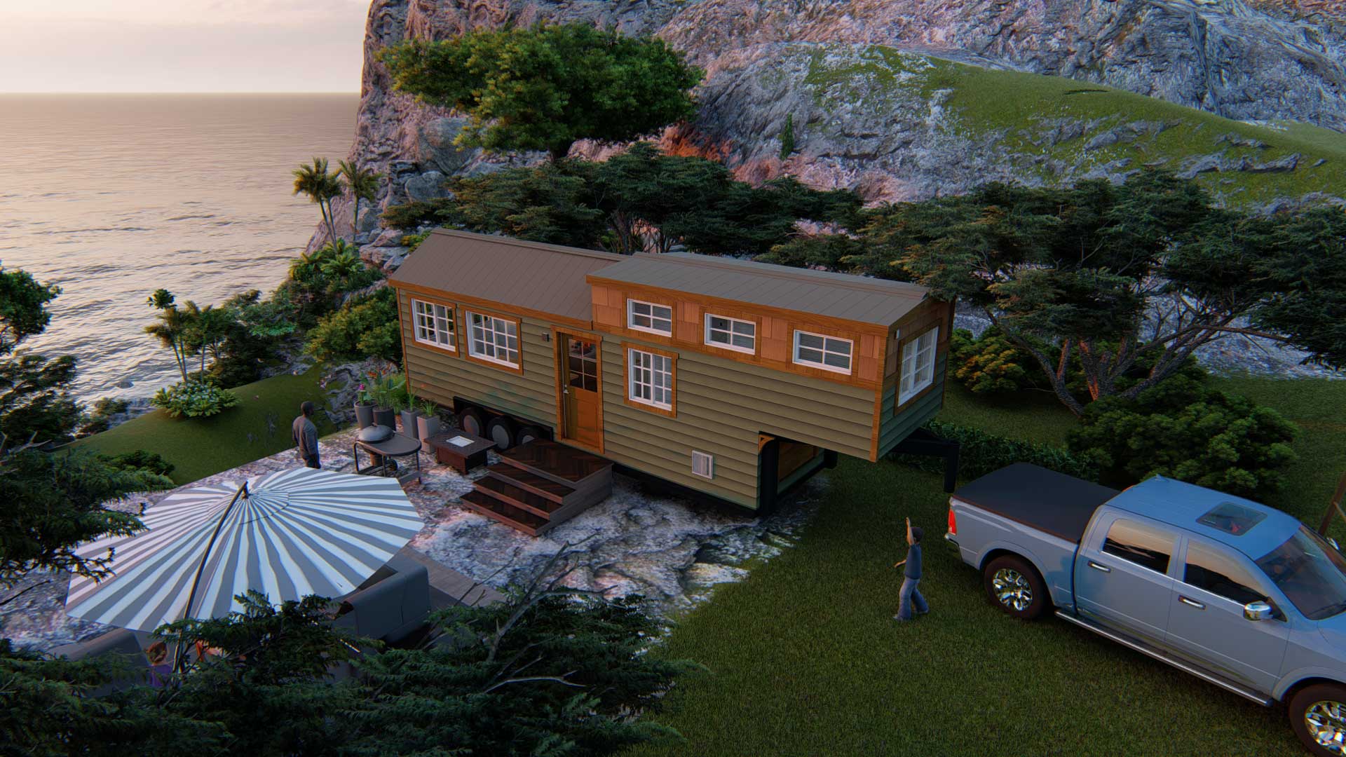 Craftsman Majesty TIny Home by the sea, 3d model