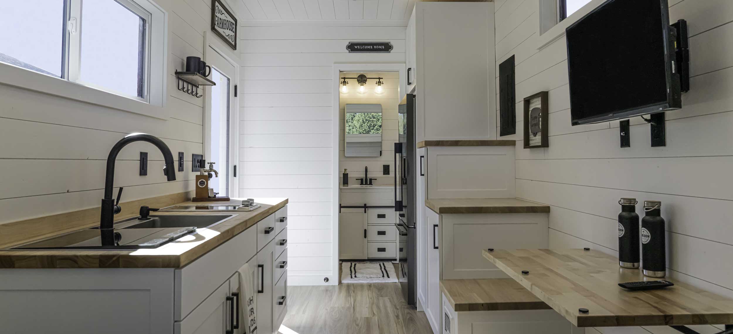 Interior of a tiny house for sale from Tiny Heirloom