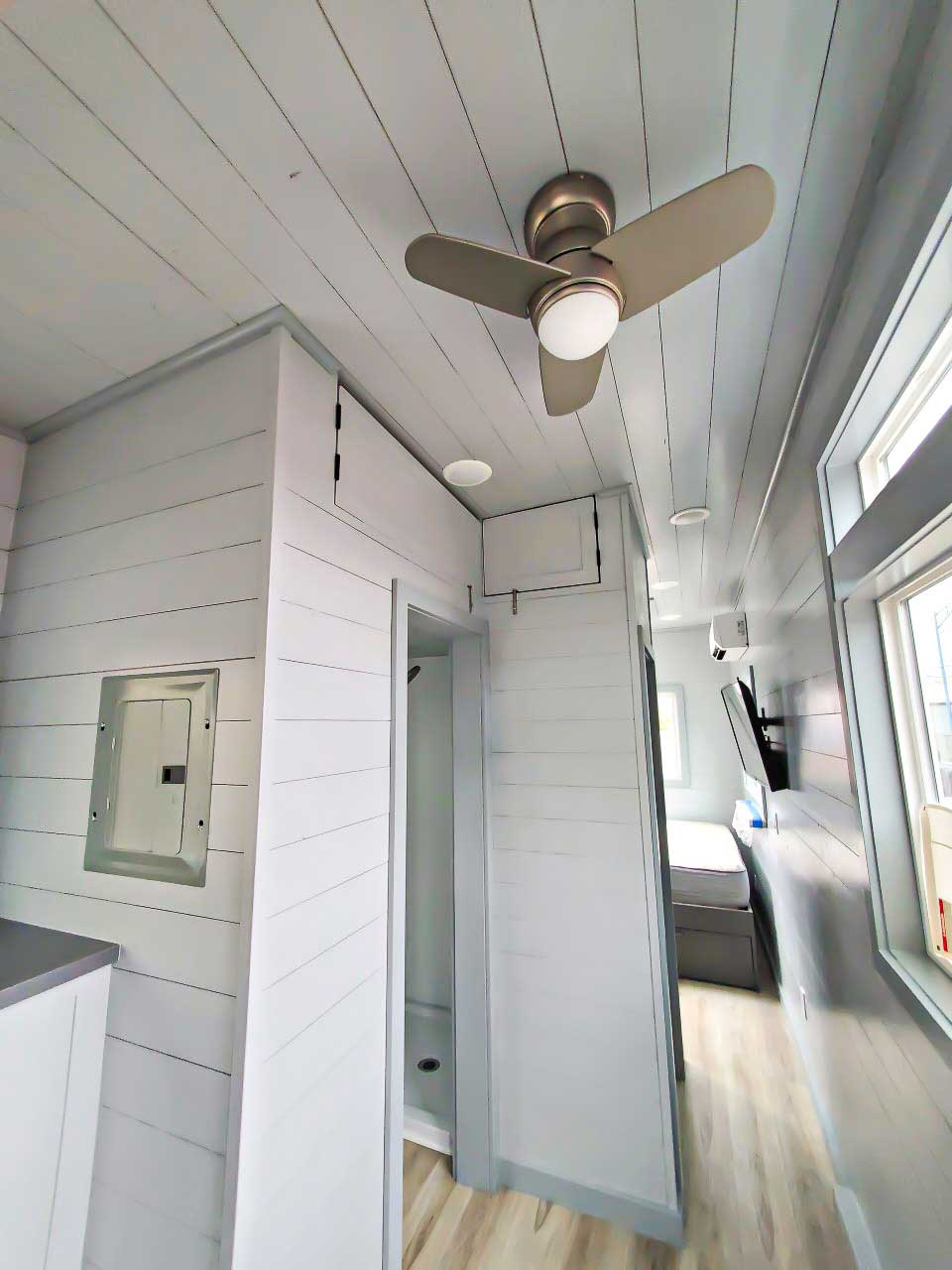 Interior of the True Blue custom tiny home