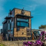 Exterior of a coffee stand made by tiny heirloom as a custom commercial tiny house build