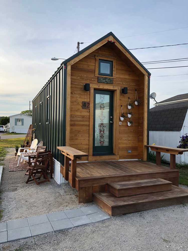 The Contemporary Cottage custom tiny home with front deck