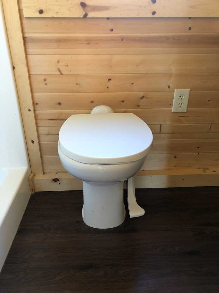 Toilet in the Contemporary Cottage custom tiny home